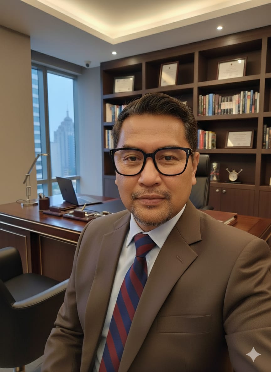 Foto profesional Imanudin, Partner Kantor Hukum dengan penampilan formal dan sikap tegas